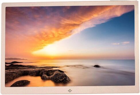 17.1 Inch Widescreen Hdmi Hd Display Aluminum Alloy Digital Photo Frame Video Full Format 1080P Advertising Player Decorative, Silver in Saudi Arabia