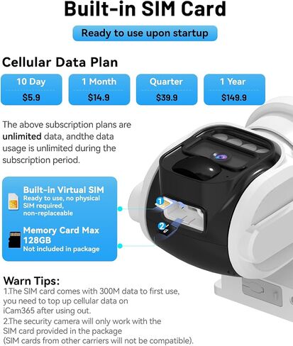 4G LTE Cellular Solar Security Camera Wireless Outdoor, No WiFi Solar Powere Camera Built in SIM Card & Subscription Fee, 350° Live View, 2K Camera with 2 Way Talk, PIR Motion Sensor, Cloud Storage in Saudi Arabia