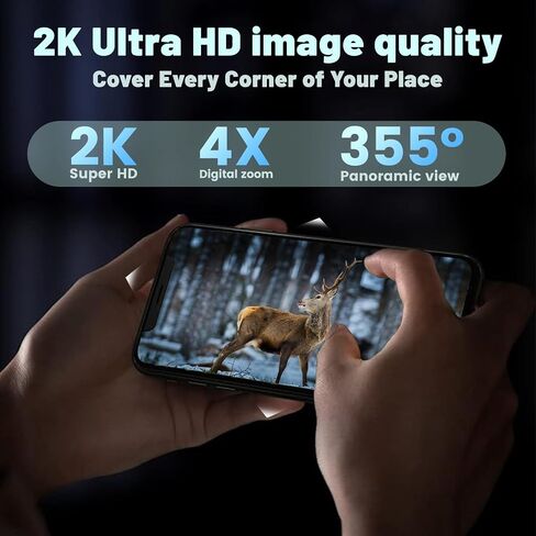 4G LTE Cellular Solar Security Camera Wireless Outdoor, No WiFi Solar Powere Camera Built in SIM Card & Subscription Fee, 350° Live View, 2K Camera with 2 Way Talk, PIR Motion Sensor, Cloud Storage in Saudi Arabia