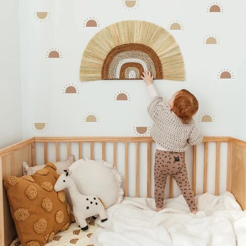 24Pcs Half Sun Boho Art Wall Decals, Peel and Stick Wall Stickers for Living Nursery Room Bedroom Wall Decor in Saudi Arabia