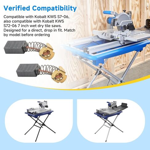 4 Pack 632871 1085050 Carbon Brush Kit Compatible with Kobalt Tile Saw | Suitable for Kobalt KWS S7-06 KWS S72-06 7 inch tile saw; replacement carbon motor brush kit in Saudi Arabia