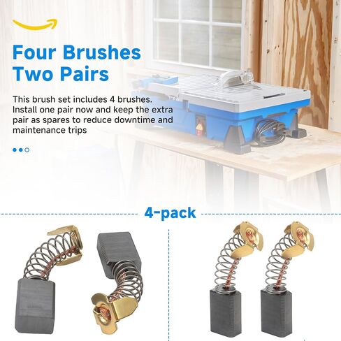 4 Pack 632871 1085050 Carbon Brush Kit Compatible with Kobalt Tile Saw | Suitable for Kobalt KWS S7-06 KWS S72-06 7 inch tile saw; replacement carbon motor brush kit in Saudi Arabia