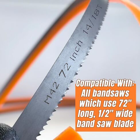 2 Pack 72" Bandsaw Blades, Metal Cutting, M42 Band Saw Blades, 14/18 TPI | 72 x 1/2 x 0.025 Inch, Bi-Metal in Saudi Arabia