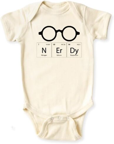Baby Bodysuit, Kids & Toddler T-Shirt, 'NERD' Periodic Table Funny Science-Themed Outfit for Baby Boys, Girls in Saudi Arabia