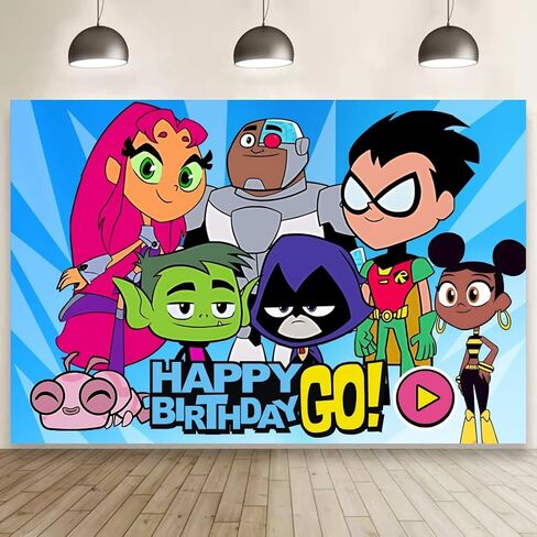 Titans Backdrop Birthday Decorations, Titans Birthday Banner Backdrop for Kids Birthday Party Supplies (5x3ft) in Saudi Arabia