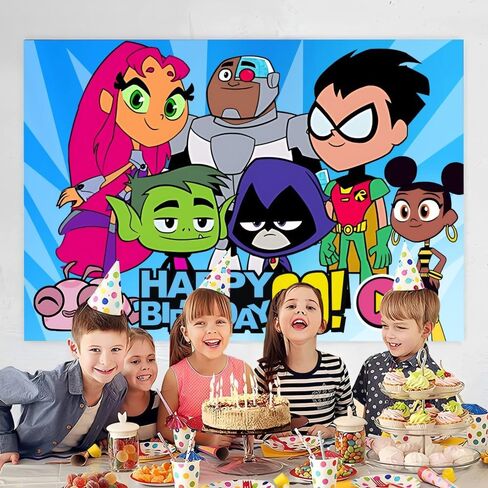 Titans Backdrop Birthday Decorations, Titans Birthday Banner Backdrop for Kids Birthday Party Supplies (5x3ft) in Saudi Arabia