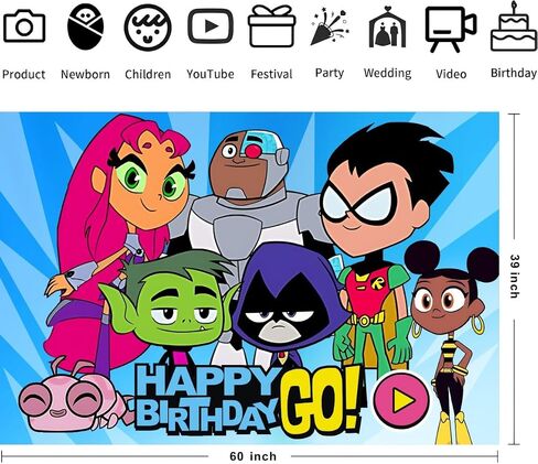 Titans Backdrop Birthday Decorations, Titans Birthday Banner Backdrop for Kids Birthday Party Supplies (5x3ft) in Saudi Arabia