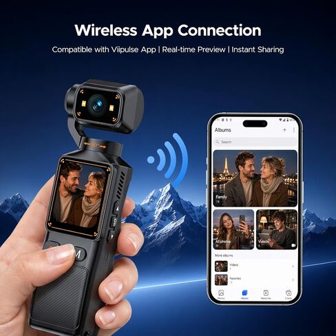 2K Vlogging Camera with 180° Rotating Lens, Pocket Body Camera with Audio & Video Recording, One-Button Start POV Handheld Camcorder, 7Hr Battery & 32GB Card for Travel, Daily Life, Vlogs in Saudi Arabia