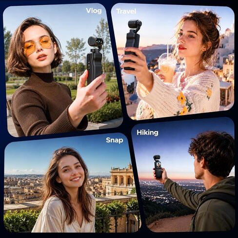 2K Vlogging Camera with 180° Rotating Lens, Pocket Body Camera with Audio & Video Recording, One-Button Start POV Handheld Camcorder, 7Hr Battery & 32GB Card for Travel, Daily Life, Vlogs in Saudi Arabia