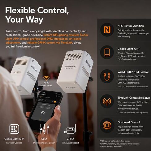 Godox ML150 RF with PaletteLab Color Engine, 165W RGBW LED Light | PaletteLab Full-Spectrum Color Engine: Accurate color control with natural skin tones, clean whites, and lifelike details. in Saudi Arabia