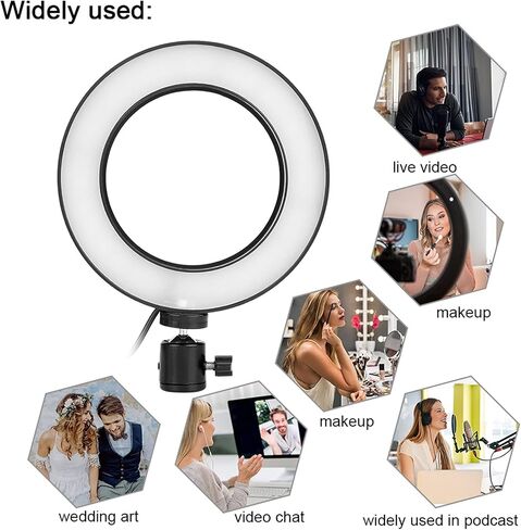 6 Inch Light Adjustable Fill Light for Photography and Makeup - USB LED Eye Protection Lighting in Saudi Arabia