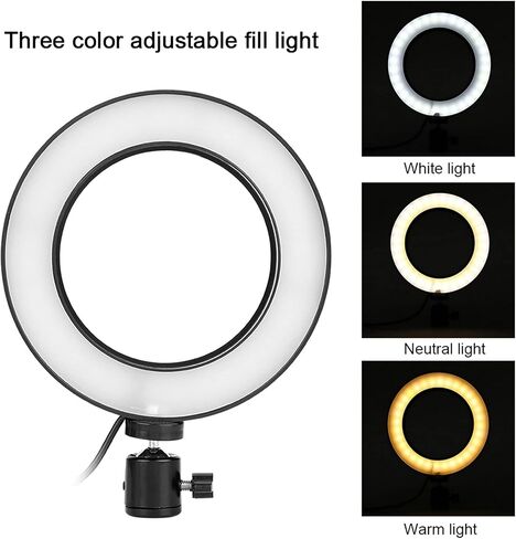 6 Inch Light Adjustable Fill Light for Photography and Makeup - USB LED Eye Protection Lighting in Saudi Arabia