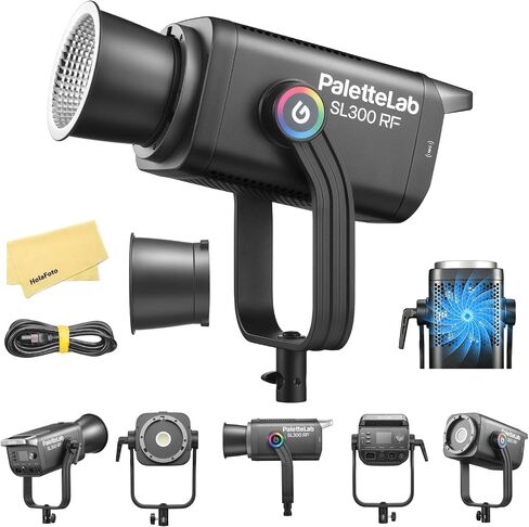 Godox SL300 RF Full Color RGB LED Video Light,PaletteLab Color Engine,330W | Full-Spectrum Output,92% Rec.2020 Coverage,CRI 98,TLCI 99,14FX,1800K-10000K CCT,APP Control,NFC,DMX/RDM,Flat Bowens Mount in Saudi Arabia