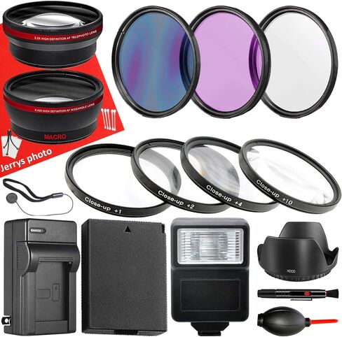 67mm Accessory Bundle for Canon EOS RP + Wide Angle and Telephoto Lens + Battery + Battery Charger + Filters + Slave Flash + More (17pc Bundle) in Saudi Arabia