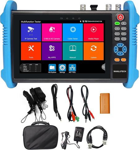 Upgraded 8K IP Camera Tester, WANLUTECH CCTV Tester 7inch Touchscreen 8MP TVI CVI AHD SDI CVBS Camera Test 90W PoE Power RJ45 Cable TDR Test SFP Network Tools WiFi HDMI VGA (IPC-9800ADHS Pro) in Saudi Arabia