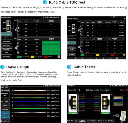 Upgraded 8K IP Camera Tester, WANLUTECH CCTV Tester 7inch Touchscreen 8MP TVI CVI AHD SDI CVBS Camera Test 90W PoE Power RJ45 Cable TDR Test SFP Network Tools WiFi HDMI VGA (IPC-9800ADHS Pro) in Saudi Arabia