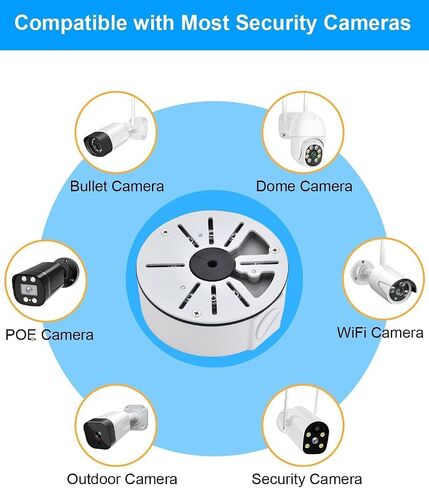 Universal Junction Box Mount Bracket, Metal Aluminum & Waterproof, Security Camera Junction Box for Bullet Dome IP CCTV Camera, Wall Ceiling Mount Hide Cable in Kuwait