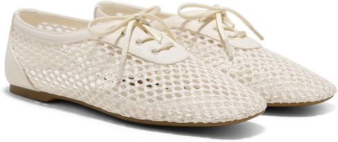 VIVAIA Carey Square Toe Mesh Flats for Women, Breathable Raffia-Inspired Knit Walking Ballet Shoes with Collapsible Heel, Lightweight Travel Summer Sneakerinas in Saudi Arabia