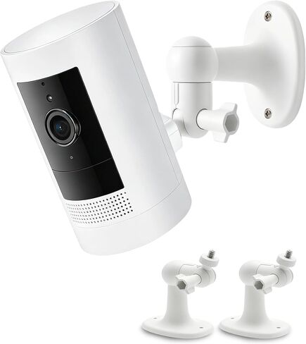 360° Camera Wall Mount for Ring Stick Up Cam, 2-Pack White | 360° Adjustable, Fits Stick Up Cam & Outdoor Cam Plus, Adhesive or Screw Mount, No-Drill, White in Saudi Arabia