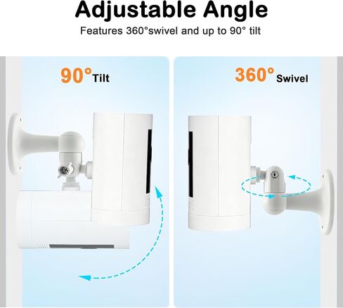 360° Camera Wall Mount for Ring Stick Up Cam, 2-Pack White | 360° Adjustable, Fits Stick Up Cam & Outdoor Cam Plus, Adhesive or Screw Mount, No-Drill, White in Saudi Arabia