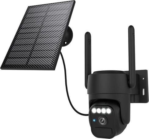 WY-LINK Solar Camera Outdoor Wireless,360° WiFi Security Cameras for Home | light alarm,3-Link App,5200mAh battery with solar panel,IP65 weatherproof,motion detection tracking,2.4G Wi-Fi only,pan/tilt in Kuwait
