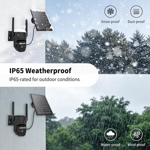 WY-LINK Solar Camera Outdoor Wireless,360° WiFi Security Cameras for Home | light alarm,3-Link App,5200mAh battery with solar panel,IP65 weatherproof,motion detection tracking,2.4G Wi-Fi only,pan/tilt in Kuwait