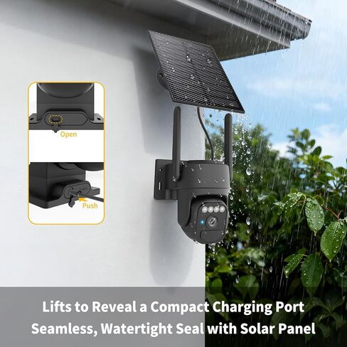 WY-LINK Solar Camera Outdoor Wireless,360° WiFi Security Cameras for Home | light alarm,3-Link App,5200mAh battery with solar panel,IP65 weatherproof,motion detection tracking,2.4G Wi-Fi only,pan/tilt in Kuwait