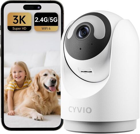 5MP Indoor WiFi Camera with Color Night Vision, No Subscription | 3K Resolution, 5G/2.4G Dual-Band Wi-Fi 6, Auto Tracking, Smart Night Light, 2-Way Audio, Person/Pet/Baby Crying Detection in Saudi Arabia