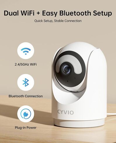 5MP Indoor WiFi Camera with Color Night Vision, No Subscription | 3K Resolution, 5G/2.4G Dual-Band Wi-Fi 6, Auto Tracking, Smart Night Light, 2-Way Audio, Person/Pet/Baby Crying Detection in Saudi Arabia