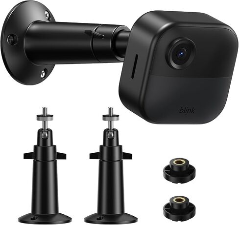 Adjustable Metal Wall Mount, 360° Swivel & 90° Tilt, Compatible with Blink Outdoor 4th/3rd Gen, Indoor & Mini Cameras, Easy Install with Screws, Multi-Scenario Use, Black, 2 Pack in Saudi Arabia