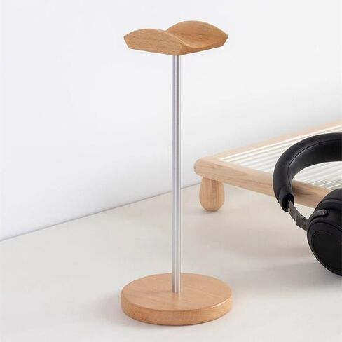 Headphone stand - Natural wood & metal headphone holder. Stand. Gaming stand. Desktop headphones. Artistic function. Craft stand. Suitable for all headphones with wooden base. in Kuwait