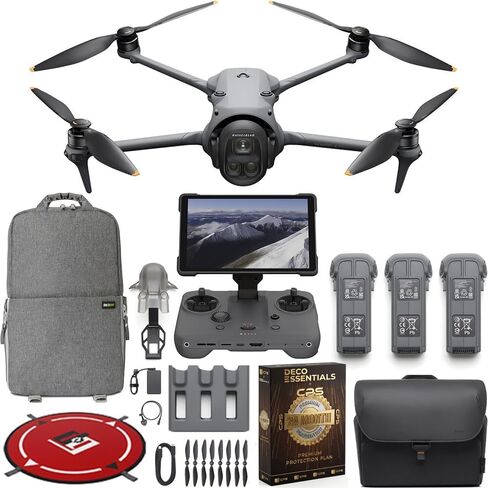 DJI Mavic 4 Pro Triple Camera Flagship Drone Creator Combo (DJI RC Pro 2), 512GB Onboard Storage, 100MP Hasselblad Camera, 6K HDR Video, 0.1-Lux Nightscape, Obstacle Sensing Bundle with Deco Gear Kit in Kuwait