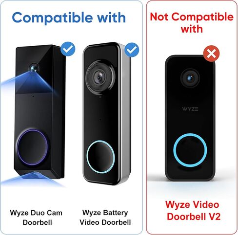 Vinyl Siding Mount for Wyze Doorbell Camera, Adjustable Angle Doorbell Wedge Corner Mounting Bracket Kit for Wyze Duo Cam Video Doorbell, Solve Siding Tilt Problem (4" Standard Vinyl Siding Only) in Saudi Arabia
