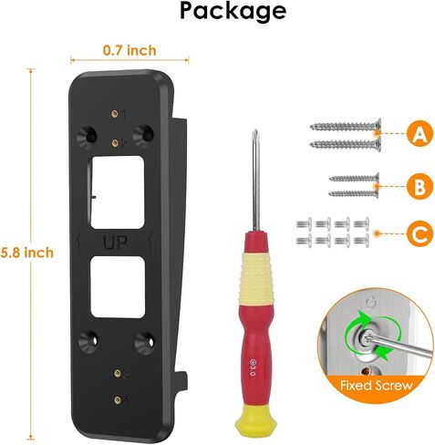 Vinyl Siding Mount for Wyze Doorbell Camera, Adjustable Angle Doorbell Wedge Corner Mounting Bracket Kit for Wyze Duo Cam Video Doorbell, Solve Siding Tilt Problem (4" Standard Vinyl Siding Only) in Saudi Arabia