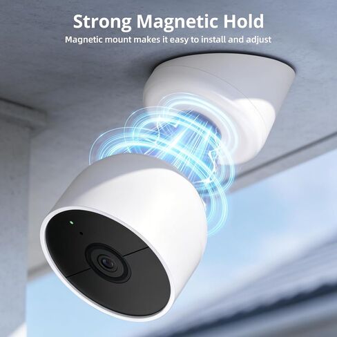 Magnetic Wall Mount Compatible with Google Nest Cam Outdoor (Wired, 2nd Gen) and Outdoor or Indoor, Battery, 4 Installation Methods, Nest Camera Replacement Angled Mount, Nest Cam Desk Stand in Saudi Arabia