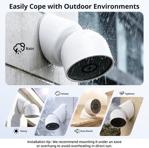 Magnetic Wall Mount Compatible with Google Nest Cam Outdoor (Wired, 2nd Gen) and Outdoor or Indoor, Battery, 4 Installation Methods, Nest Camera Replacement Angled Mount, Nest Cam Desk Stand in Saudi Arabia