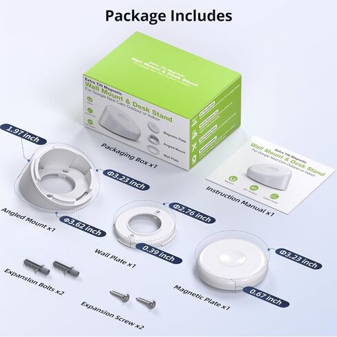 Magnetic Wall Mount Compatible with Google Nest Cam Outdoor (Wired, 2nd Gen) and Outdoor or Indoor, Battery, 4 Installation Methods, Nest Camera Replacement Angled Mount, Nest Cam Desk Stand in Saudi Arabia