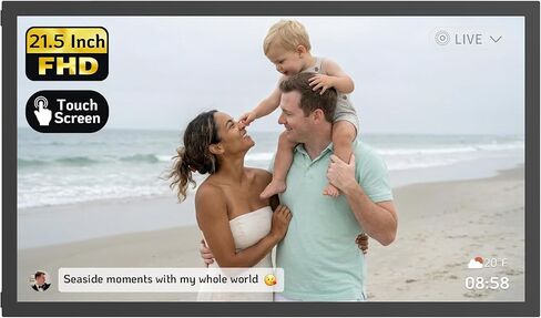 NexFoto Large Digital Picture Frame 24 Inch Touchscreen, WiFi Electronic Photo Frame 64GB, Add Pics from Google Photos, Upload Photo/Video via App/USB, Gifts for Christmas/Mom/Grandparents, Walnut in Saudi Arabia
