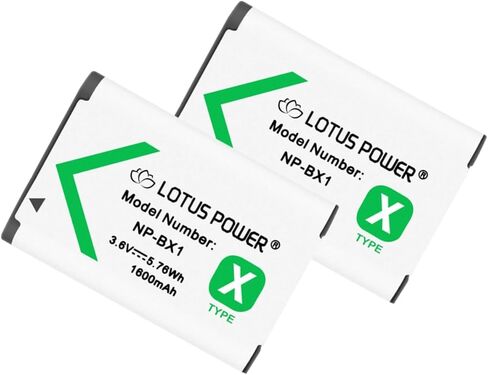 2 Pcs NP-BX1 Battery for Sony Cyber-Shot DSC-HX80 HX90V HX95 HX99 HX60 HX350 / RX1 RX1R II / RX100 II/III/IV/V/VA/VI/VII/ZV-1f ZV-1 ii/FDR-X3000 / HDR-AS50 AS20 AS10 CX440 in Kuwait