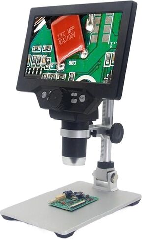 USB Microscope, Microscope 1200X Digital Portable 7 Inch LCD Video 12MP Soldering Electronic PCB Inspection Continuous Zoom for Children Students Adults Beginner Learning and Experiment in Saudi Arabia
