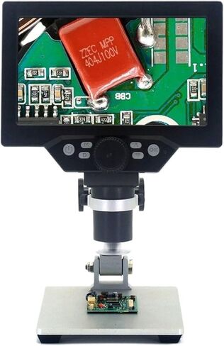 USB Microscope, Microscope 1200X Digital Portable 7 Inch LCD Video 12MP Soldering Electronic PCB Inspection Continuous Zoom for Children Students Adults Beginner Learning and Experiment in Saudi Arabia