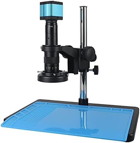 18MP HDMI USB Industrial Digital Video Microscope Camera 120X 180X 300X+ 144 LED Lights Lamp for Jewelry Phone Repair Tool Kit (Color : Standard Bracket Magnification : 300X) in Kuwait