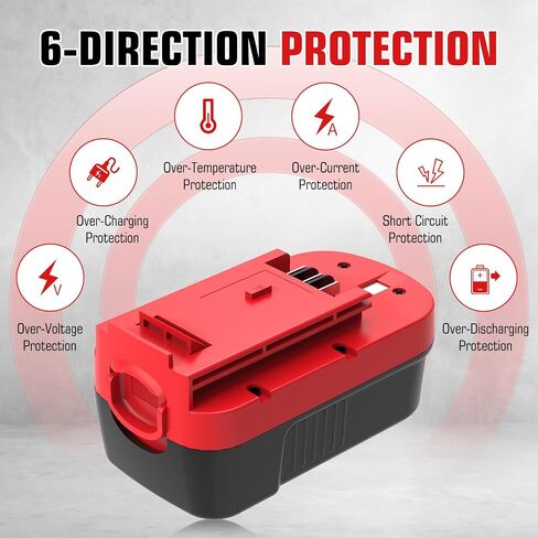 4.5Ah Ni-Mh HPB18 Replacement for Black and Decker 18V Battery, 2Pack(Red) | Compatible with Black and Decker 18V FS18FL FSB18 A1718 FEB180S A18NH FS18FL FS180BX FS18BX Firestorm Power Tools in Saudi Arabia