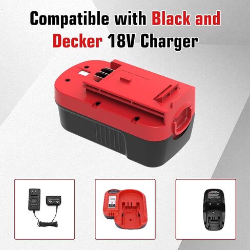 4.5Ah Ni-Mh HPB18 Replacement for Black and Decker 18V Battery, 2Pack(Red) | Compatible with Black and Decker 18V FS18FL FSB18 A1718 FEB180S A18NH FS18FL FS180BX FS18BX Firestorm Power Tools in Saudi Arabia