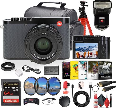 Leica Q3 43 Compact Portable Powerful Digital Camera (19084) + Leica SF 60 Flash + 128GB Memory Card + Photography Software + Camera Bag + Lens Filter Kit + Flexible Tripod + Cleaning Kit + More in Kuwait