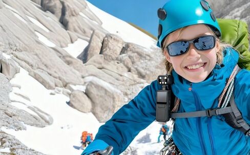 2K Handheld Cameras, 128G Memory Card Included, Pocket Sized Personal Video Recorder with 180° Rotatable Lens, LED Fill Light, WiFi Connection, Sports Action Camera, 5.12 in Small Body Camera in Saudi Arabia