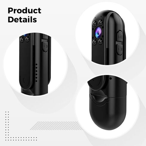 Mini HD Camera 1080P, Wearable Portable Camera with 140° Wide Angle Lens, Infrared Night Vision, 6 Hour Battery Life, for Outdoor Sports, Security Documentation, Activity Logging in Saudi Arabia