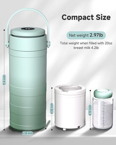 Portable Breast Milk Cooler with Temp Display, 20oz Breast Milk Cooler Travel Bag, 360° All-Round Breastfeeding Essentials Keeps Milk Fresh for 24 Hours, for Mom and Dad in Kuwait