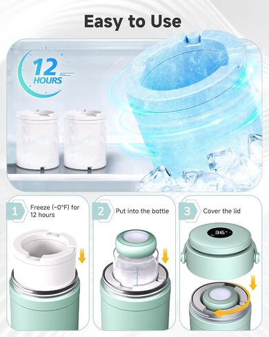 Portable Breast Milk Cooler with Temp Display, 20oz Breast Milk Cooler Travel Bag, 360° All-Round Breastfeeding Essentials Keeps Milk Fresh for 24 Hours, for Mom and Dad in Kuwait