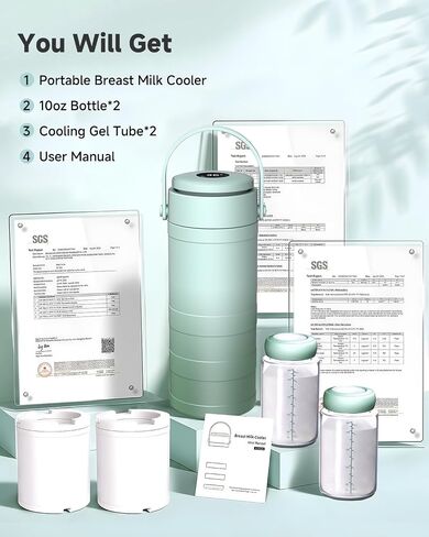 Portable Breast Milk Cooler with Temp Display, 20oz Breast Milk Cooler Travel Bag, 360° All-Round Breastfeeding Essentials Keeps Milk Fresh for 24 Hours, for Mom and Dad in Kuwait